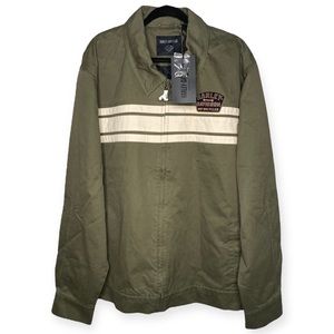 Harley-Davidson 3X Wrench Crew Canvas Jacket Zip Up Woven Grape Leaf Logo Stripe